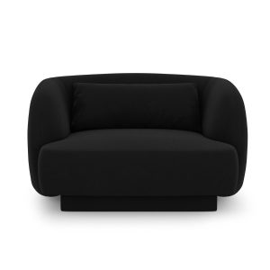 Cosmopolitan Design Fauteuil Tulum flueel, zwart – 90x103x70cm