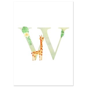 Artfulprints Poster Letter W kindernaam – A4 21×29.7 cm – Meerkleurig Artfulprints Poster Letter W kindernaam – A4 21×29.7 cm – Meerkleurig
