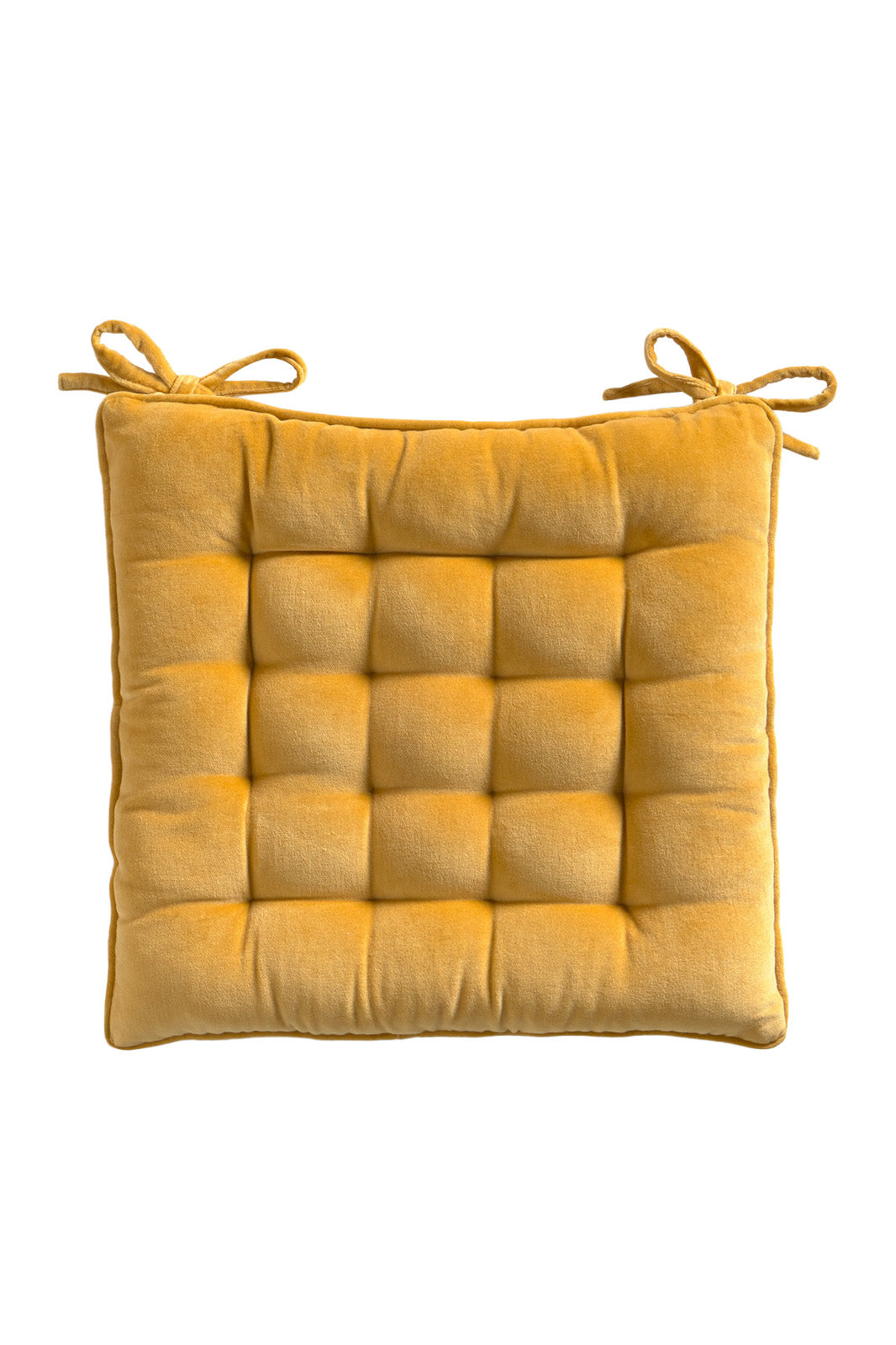 Calma House Stoelkussen Velour - Mosterd - 40x40x4