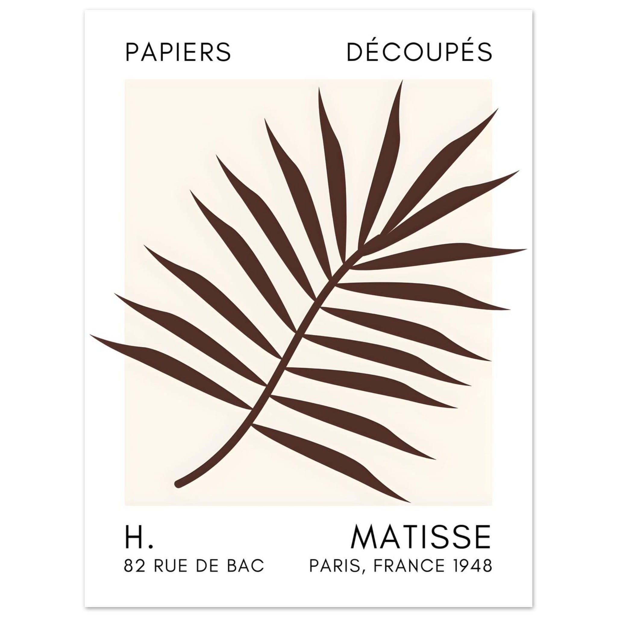 Artfulprints Poster Matisse – Floral reef brown - 30x40 cm - Bruin