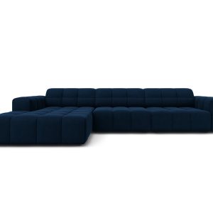 Cosmopolitan Design linker hoekbank Chicago 4-zits, flueel koningsblau