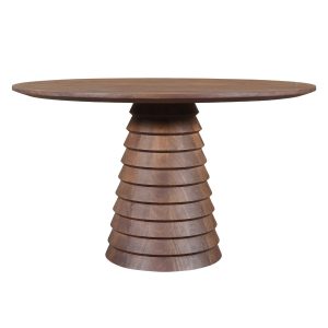DÉJA Living Eettafel Marín – Rond Donkerbruin Mangohout – 130x130x76cm