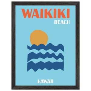 Artfulprints Poster met Lijst Hawaii – Waikiki Beach – 30×40 cm – Blau Artfulprints Poster met Lijst Hawaii – Waikiki Beach – 30×40 cm – Blau