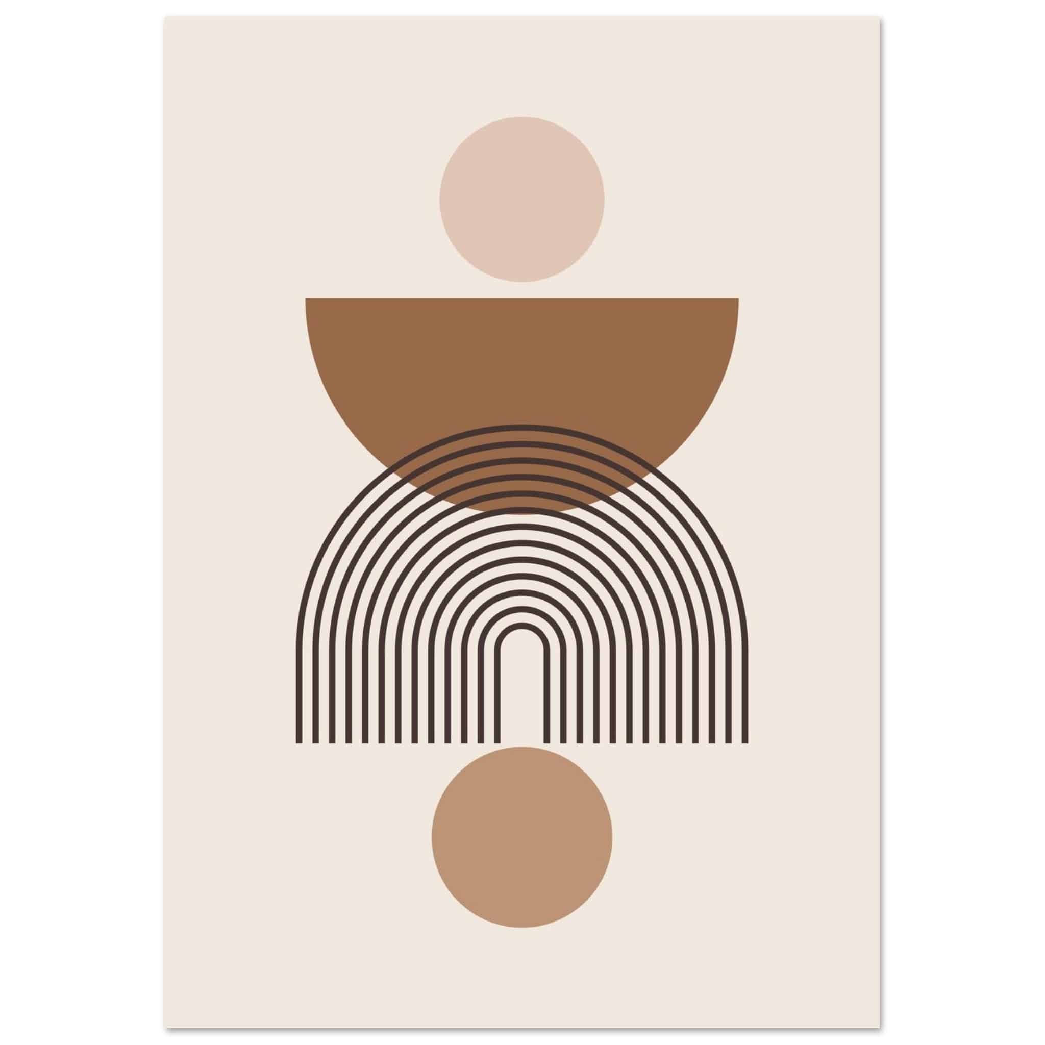 Artfulprints Poster Boho – Harmony shapes - A4 21x29.7 cm - Grijs