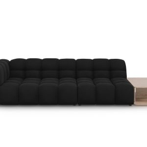 Cosmopolitan Design Rechte modulaire bank Sky 4-zits, flueel, zwart – Cosmopolitan Design Rechte modulaire bank Sky 4-zits, flueel, zwart –