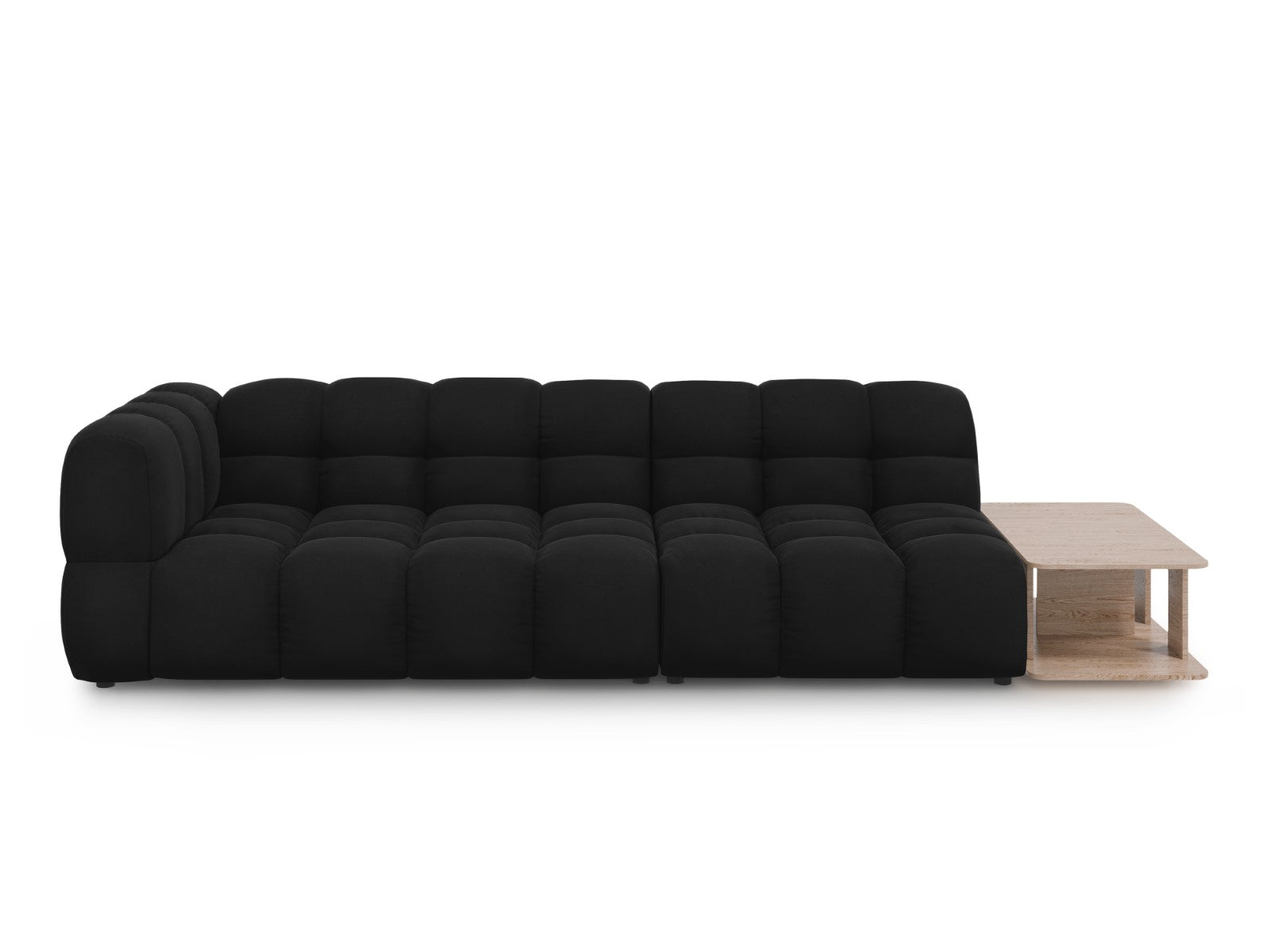 Cosmopolitan Design Rechte modulaire bank Sky 4-zits, flueel, zwart -
