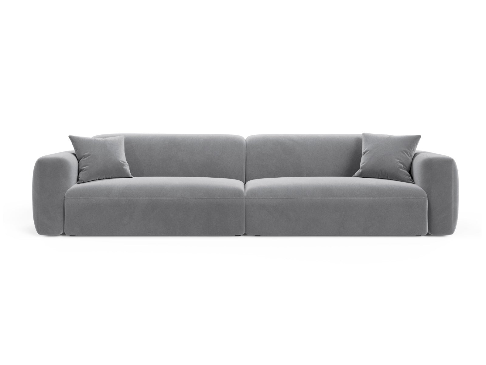 Cosmopolitan Design Modulaire bank Strino 4-zits, flueel grijs - 98x24