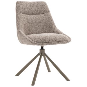 DÉJA Living Eetkamerstoel Malou – Taupe/Taupe – Draaibaar – Set van 2