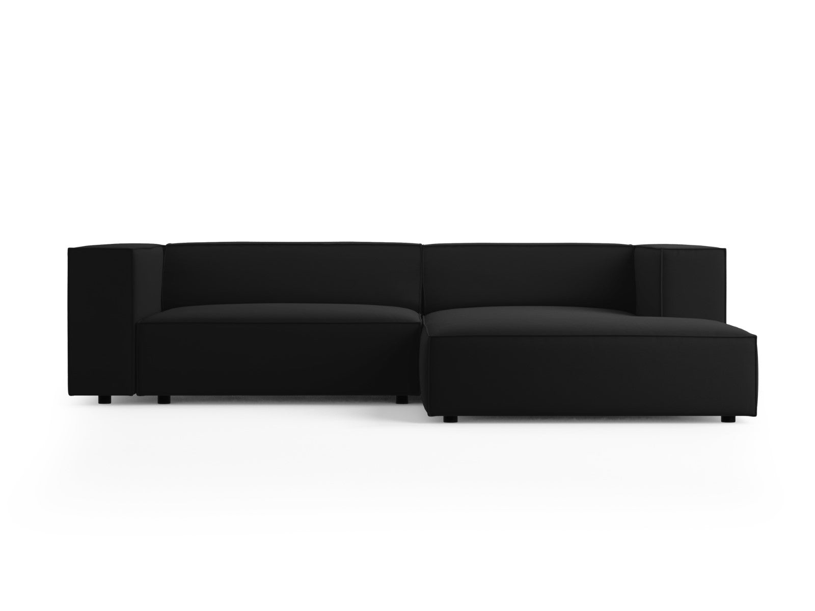 Cosmopolitan Design rechter hoekbank Arendal 3-zits, flueel, zwart - 1