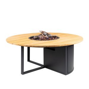 Cosiloft vuurtafel 120 cm rond zwart teak Cosiloft vuurtafel 120 cm rond zwart teak