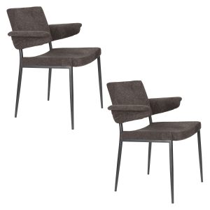 Dutchbone Portland Eetkamerstoelen Armleuning Grijs – Set van 2 Dutchbone Portland Eetkamerstoelen Armleuning Grijs – Set van 2