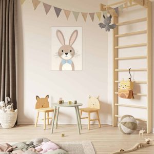 Artfulprints Poster Konijn met strik – 70×100 cm – Bruin Artfulprints Poster Konijn met strik – 70×100 cm – Bruin
