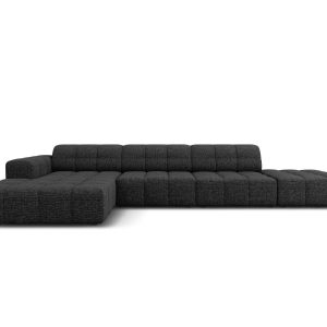 Cosmopolitan Design linker hoekbank Chicago 5-zits, chenille zwart – 1 Cosmopolitan Design linker hoekbank Chicago 5-zits, chenille zwart – 1