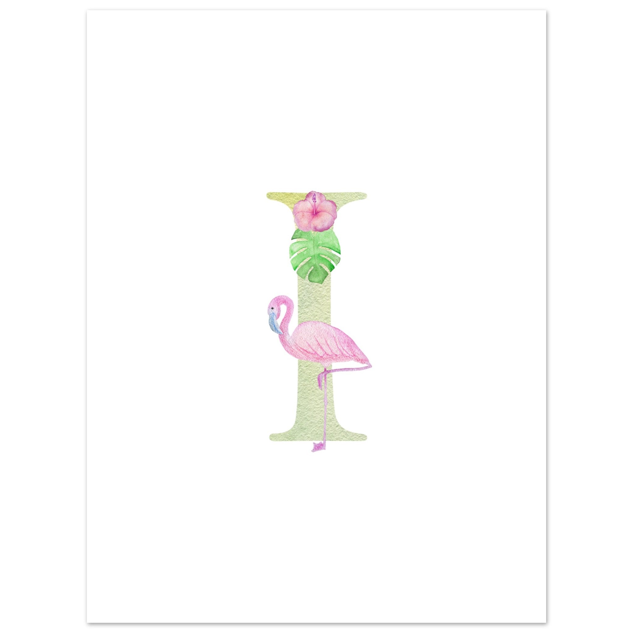 Artfulprints Poster Letter I kindernaam - 30x40 cm - Meerkleurig