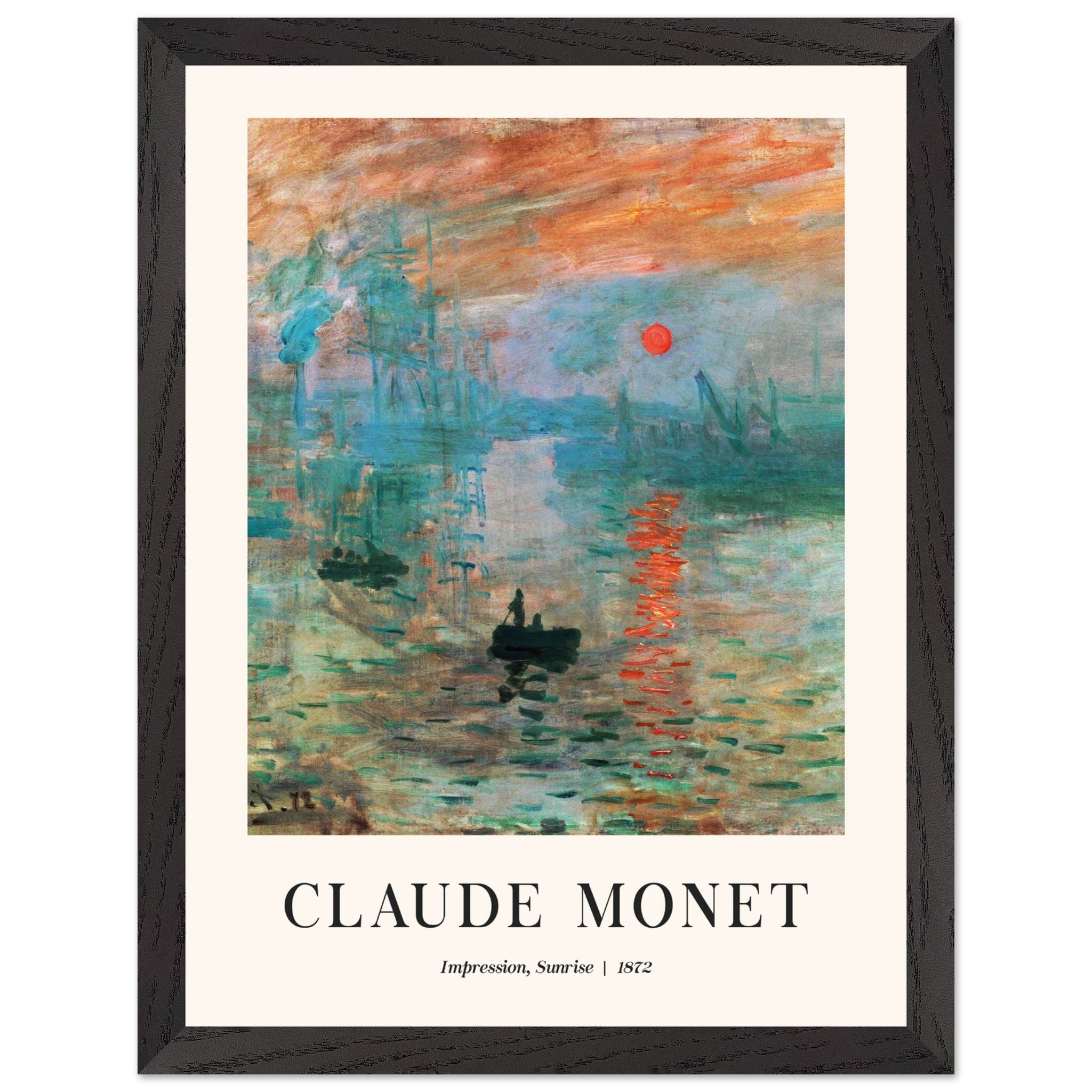 Artfulprints Poster met Lijst Claude Monet - Impression sunrise - 30x4