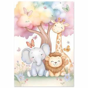Artfulprints Poster Vrolijke safari familie – 70×100 cm – Meerkleurig Artfulprints Poster Vrolijke safari familie – 70×100 cm – Meerkleurig