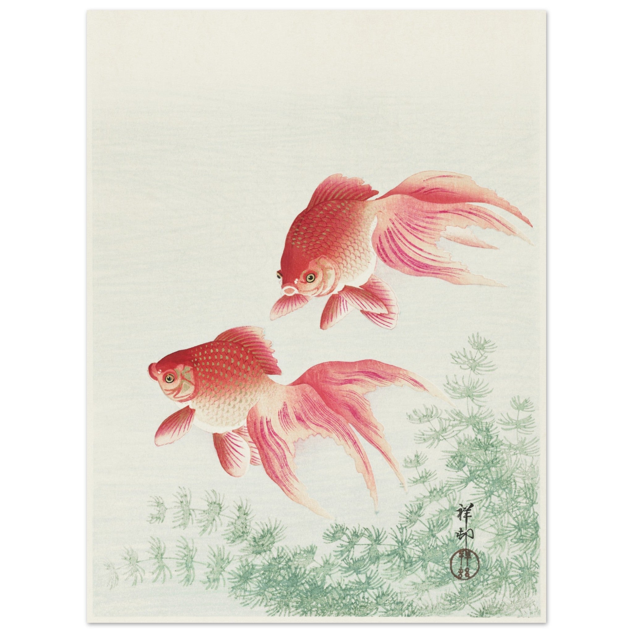 Artfulprints Poster Ohara Koson - Two veil goldfish - 30x40 cm - Meerk