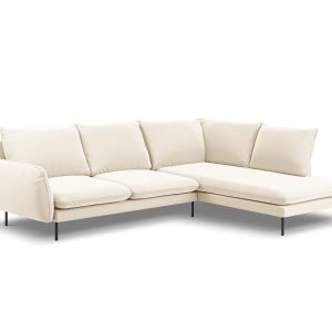 Cosmopolitan Design rechter hoekbank Vienna 6-zits, flueel, lichtbeige Cosmopolitan Design rechter hoekbank Vienna 6-zits, flueel, lichtbeige