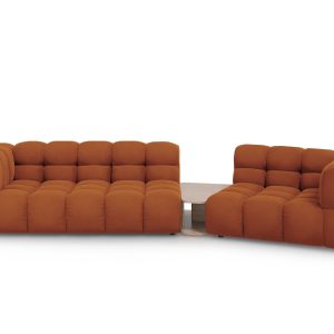Cosmopolitan Design Rechte modulaire bank Sky 3-zits, flueel, terracot Cosmopolitan Design Rechte modulaire bank Sky 3-zits, flueel, terracot