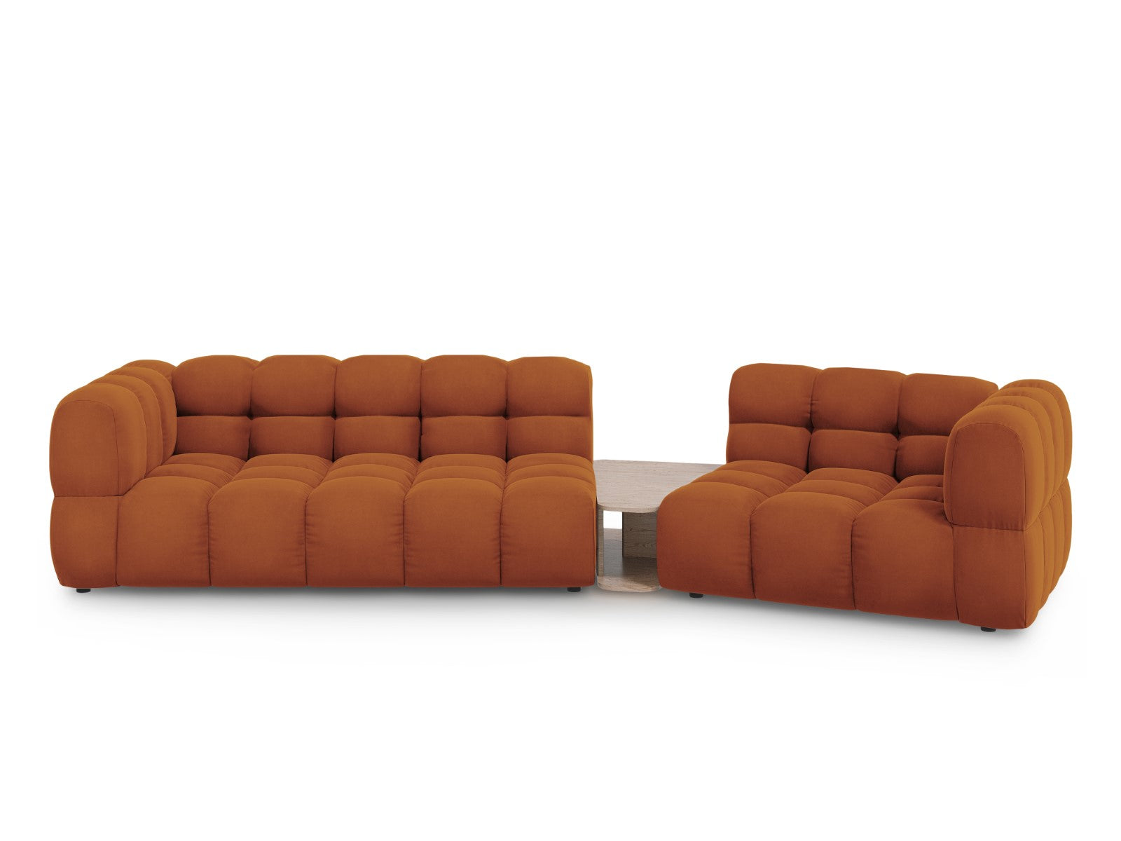 Cosmopolitan Design Rechte modulaire bank Sky 3-zits, flueel, terracot