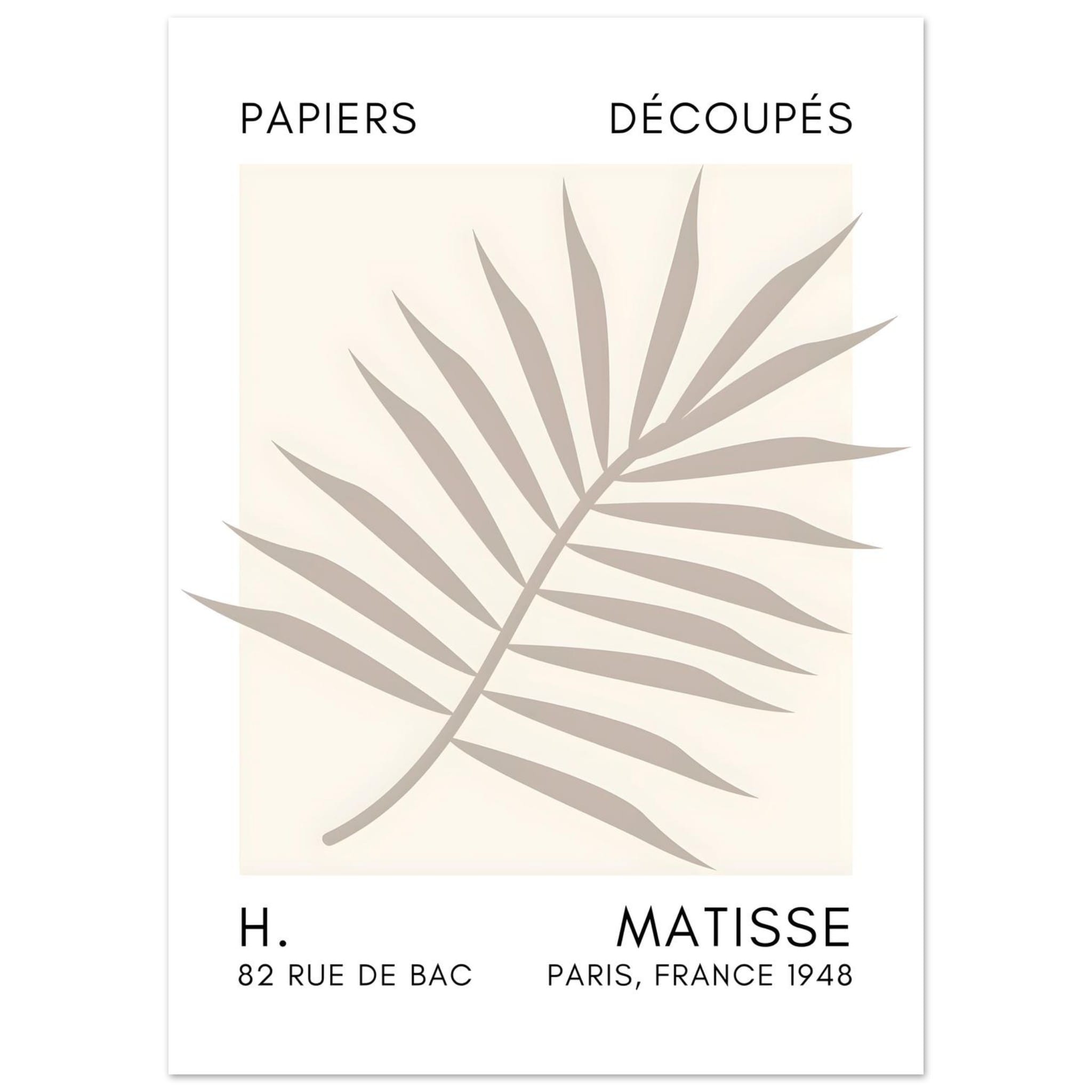 Artfulprints Poster Matisse – Floral reef grey - 50x70 cm - Grijs