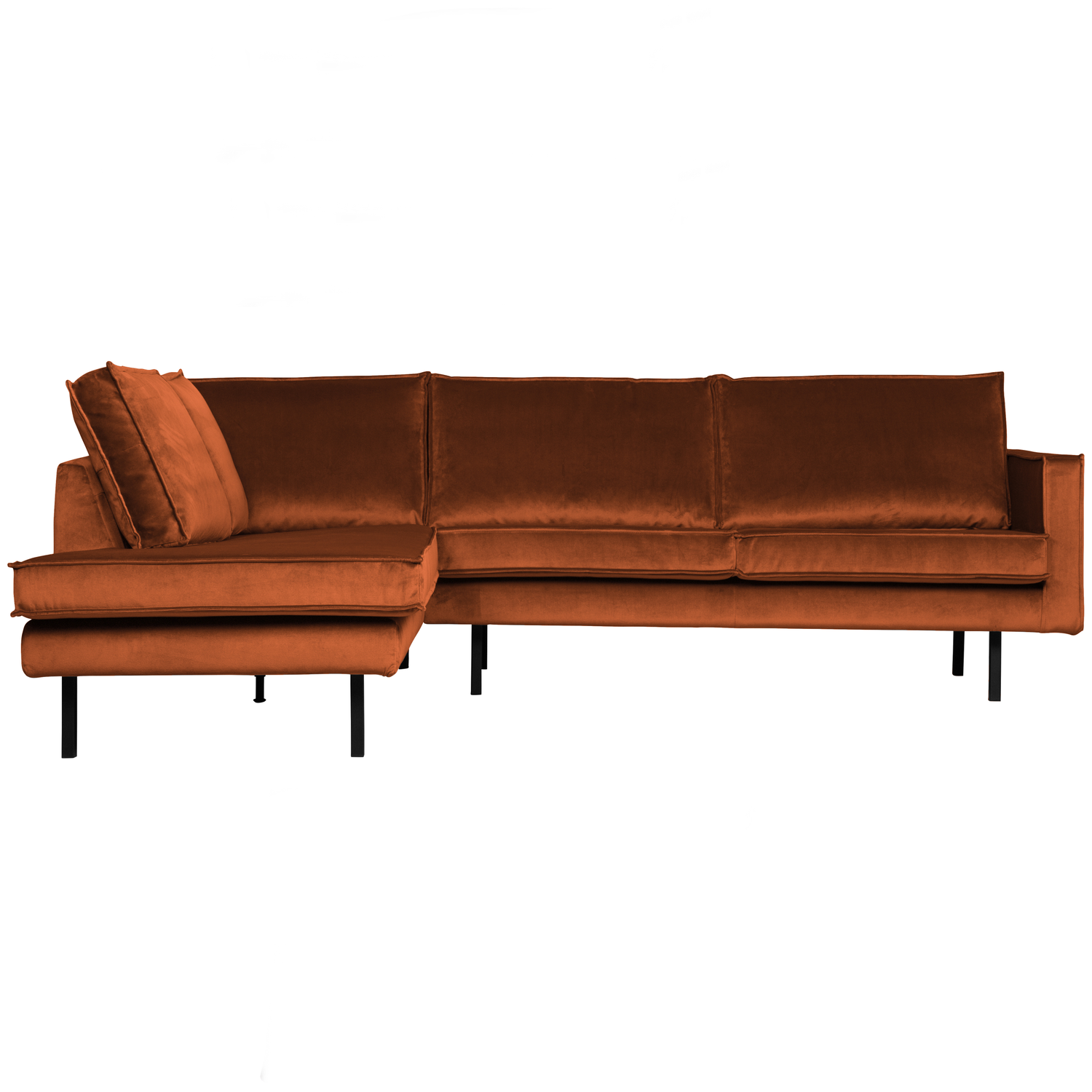 WOOOD hoekbank links Rodeo - Velvet - Roest - 85x266x86/213