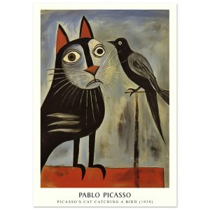 Artfulprints Poster Pablo Picasso – Picasso's cat catching a bird – A4 Artfulprints Poster Pablo Picasso – Picasso's cat catching a bird – A4
