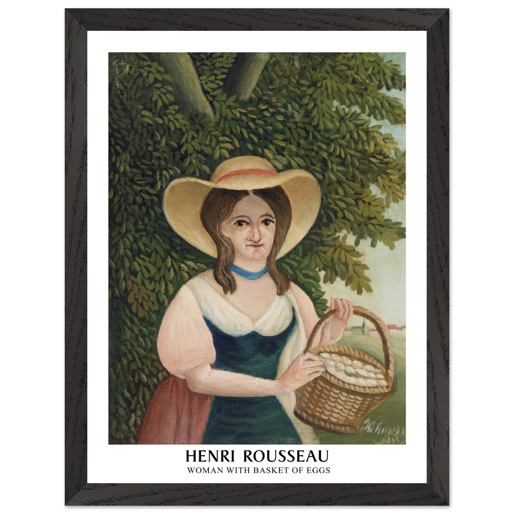 Artfulprints Poster met Lijst Henri Rousseau - Woman with basket of eg