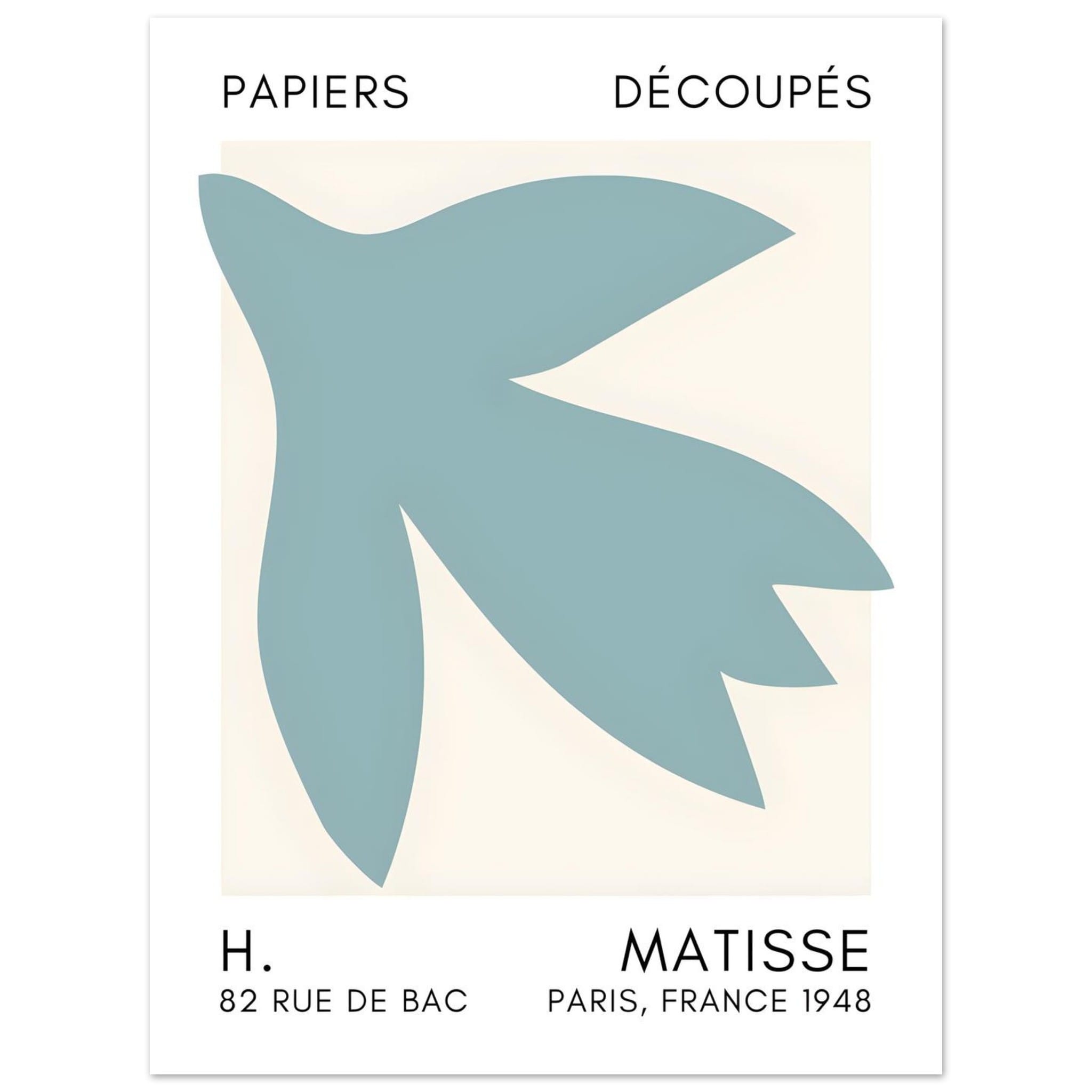 Artfulprints Poster Matisse – Shapes in the air turquoise - 30x40 cm -
