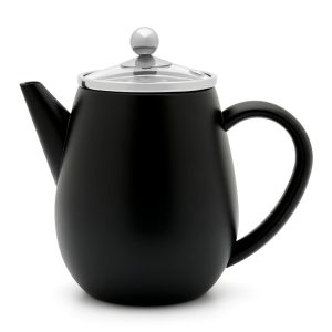 Bredemeijer – Dubbelwandige theepot Eva – 0,5 liter – Mat zwart – Met Bredemeijer – Dubbelwandige theepot Eva – 0,5 liter – Mat zwart – Met