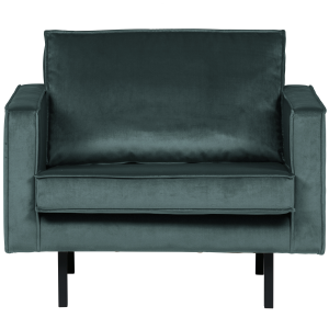 WOOOD fauteuil Rodeo – Velvet – Teal – 85x105x86