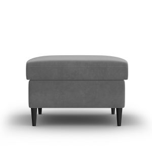 Cosmopolitan Design Poef Kyoto flueel lichtgrijs – 70x70x45cm