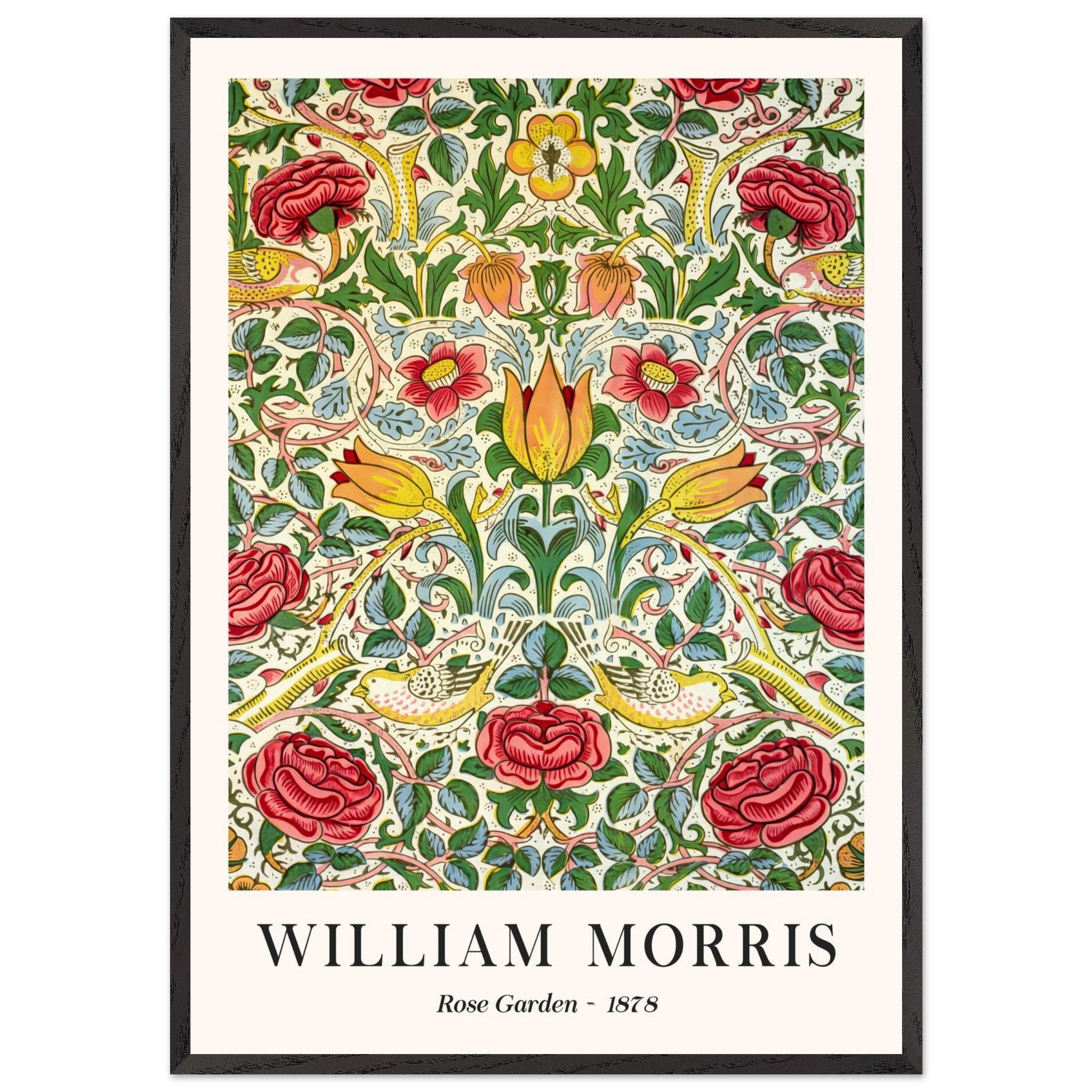 Artfulprints Poster met Lijst William Morris - Rose garden 1878 - 70x1