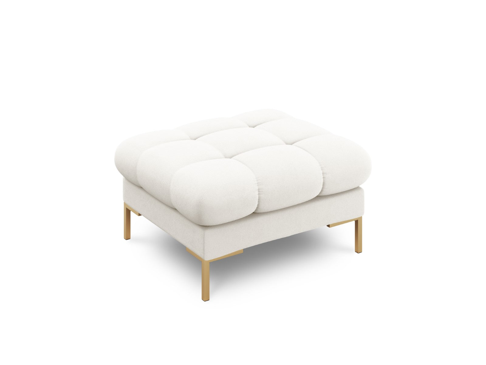 Cosmopolitan Design Poef Bali structurele stof, lichtbeige - 60x60x41c