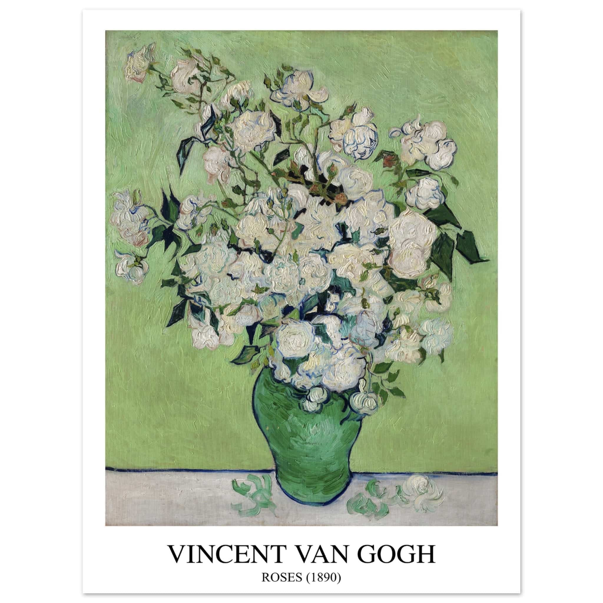 Artfulprints Poster Vincent van Gogh - Roses - 30x40 cm - Groen