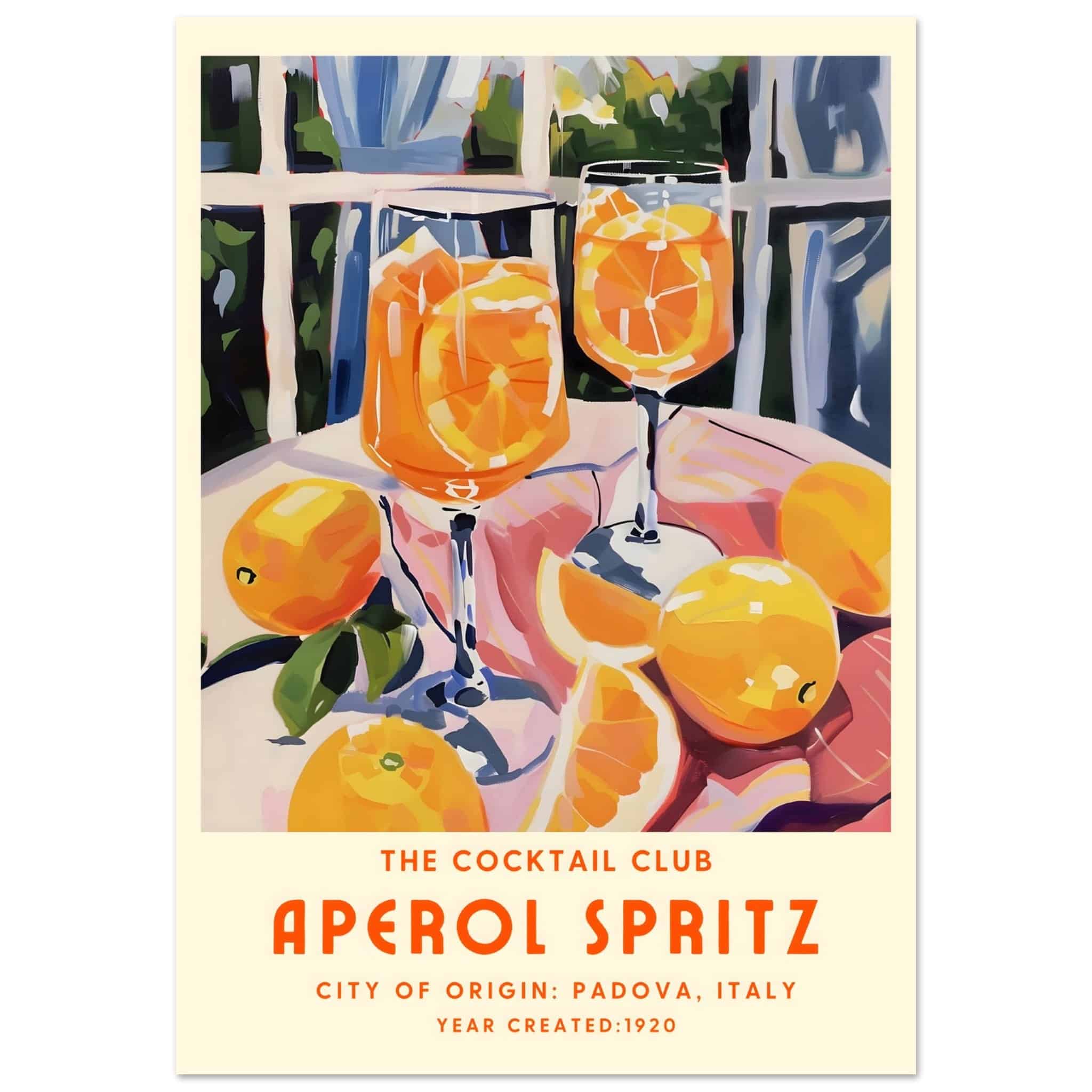 Artfulprints Poster Aperol Spritz - The cocktail club II - 70x100 cm -