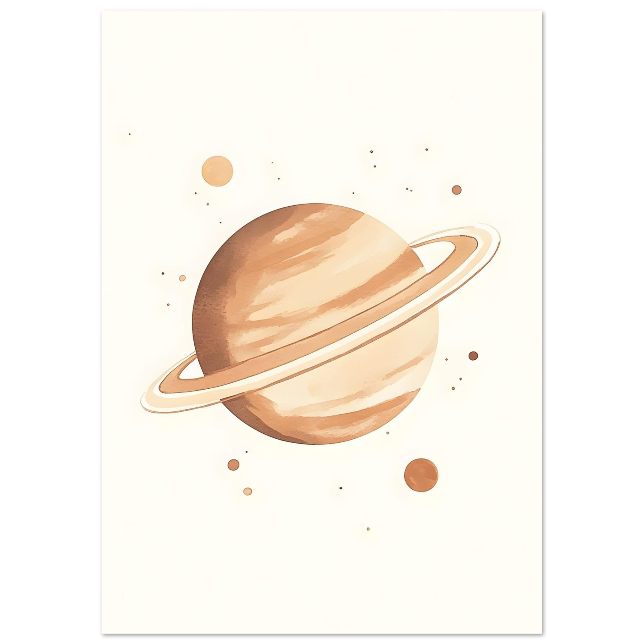 Artfulprints Poster Droomplaneet - A4 21x29.7 cm - Bruin