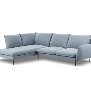 Cosmopolitan Design linker hoekbank Vienna 6-zits, flueel, lichtblauw Cosmopolitan Design linker hoekbank Vienna 6-zits, flueel, lichtblauw