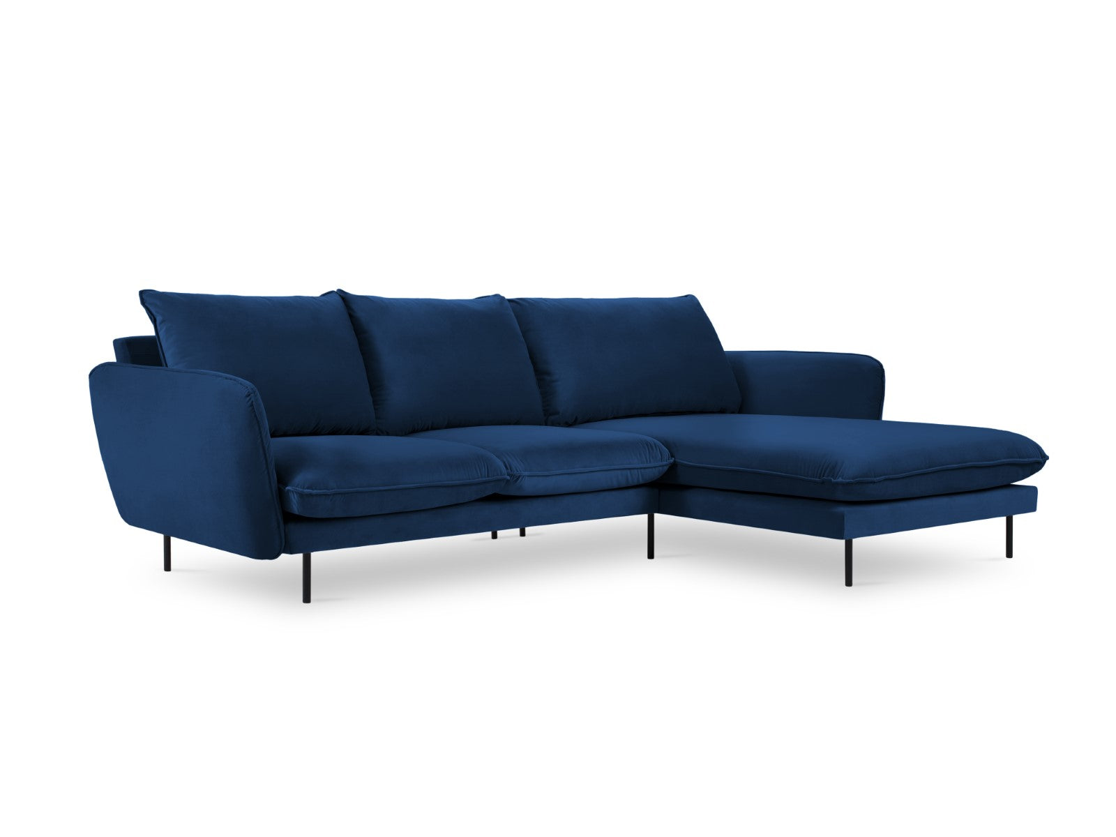 Cosmopolitan Design rechter hoekbank Vienna 5-zits, flueel, koningsbla