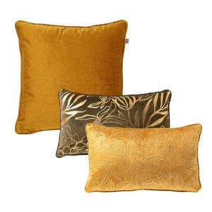 KUSSENSET – 3-delig – Bauke/Lonne – 45×45 cm, 30×50 cm – bladmotief – KUSSENSET – 3-delig – Bauke/Lonne – 45×45 cm, 30×50 cm – bladmotief –