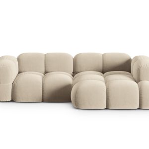 Cosmopolitan Design rechter hoekbank Loretto 3-zits, flueel lichtbeige Cosmopolitan Design rechter hoekbank Loretto 3-zits, flueel lichtbeige