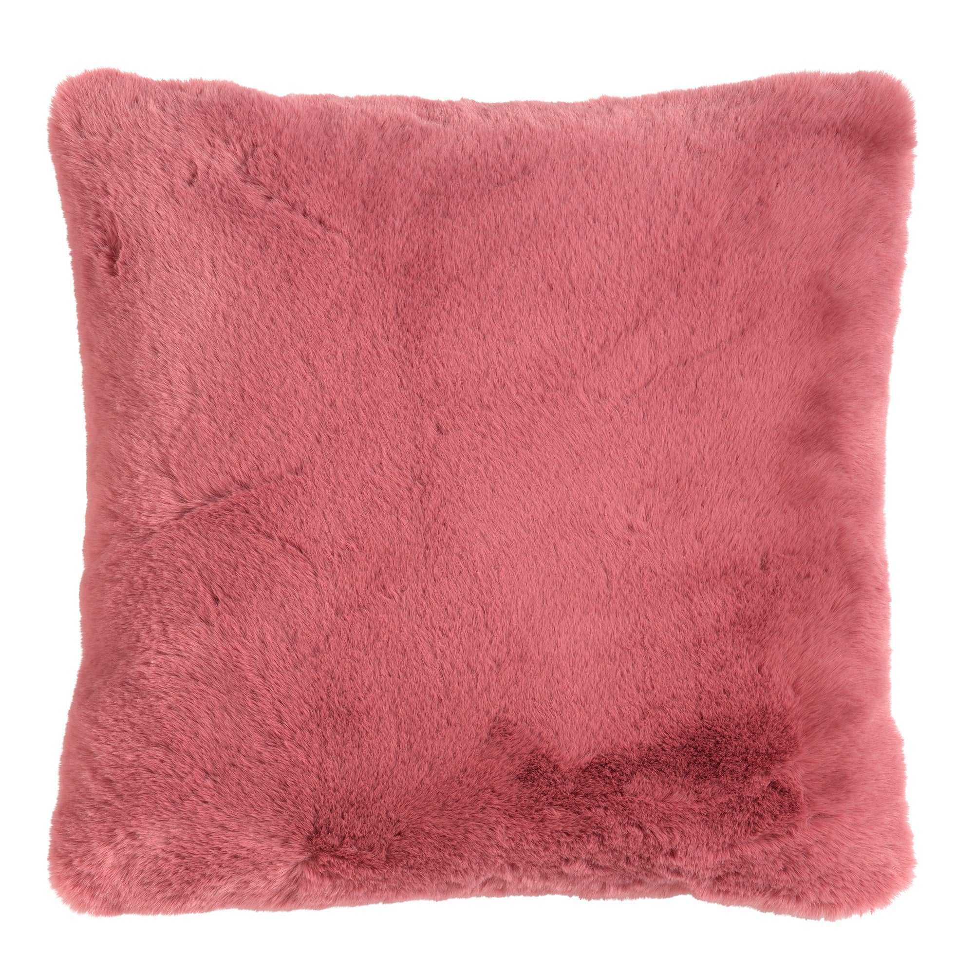 ZAYA - Sierkussen 45x45 cm - bontlook - effen kleur - Dusty Rose - roz