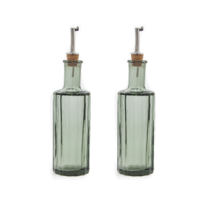 Brût Homeware olie en azijnstel Reed – groen – gerecycled glas