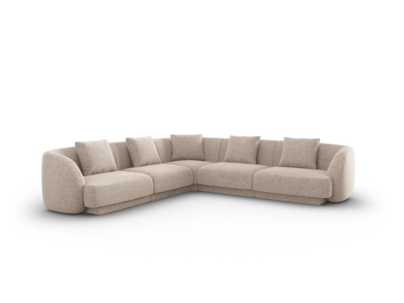 Cosmopolitan Design Symmetrische hoekbank Tulum 5-zits, chenille, beig