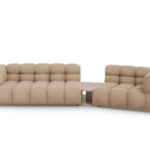 Cosmopolitan Design Rechte modulaire bank Sky 3-zits, flueel, zand – 1 Cosmopolitan Design Rechte modulaire bank Sky 3-zits, flueel, zand – 1