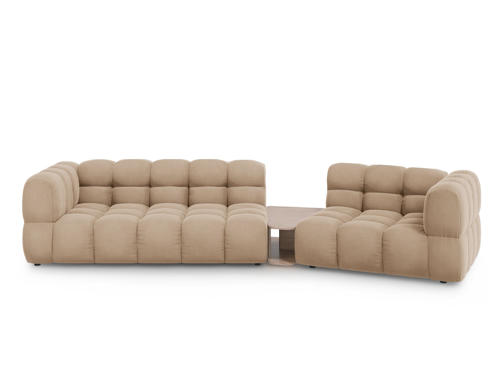 Cosmopolitan Design Rechte modulaire bank Sky 3-zits, flueel, zand - 1