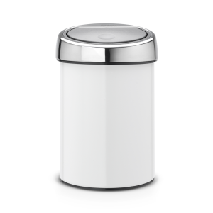 Brabantia Touch Bin afvalemmer, 3 liter, kunststof binnenemmer – White Brabantia Touch Bin afvalemmer, 3 liter, kunststof binnenemmer – White