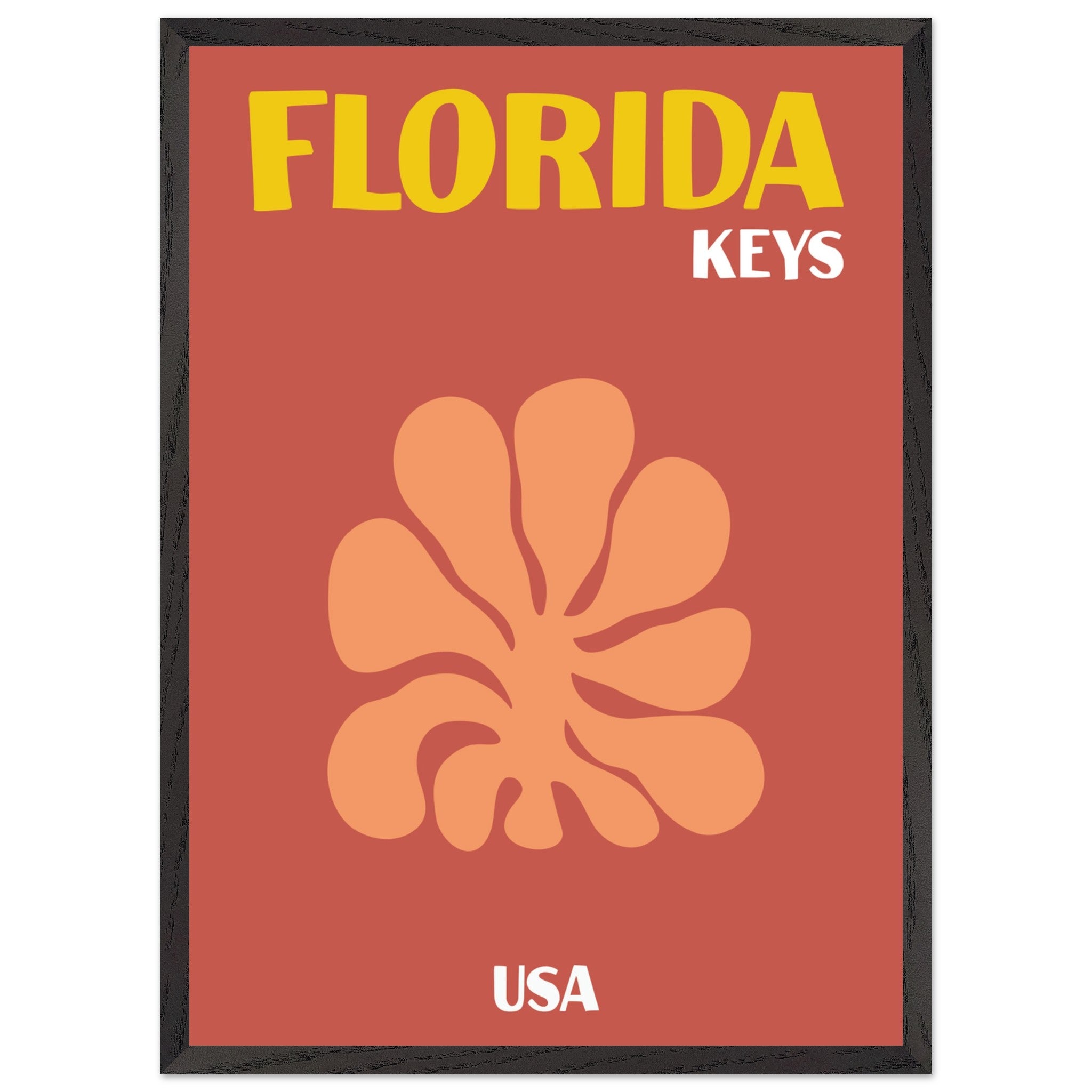 Artfulprints Poster met Lijst USA - Florida Keys - 50x70 cm - Terracot