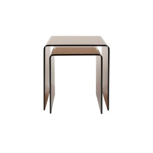 Dutchbone Vetro Bijzettafel Set Van 2 Bruin Dutchbone Vetro Bijzettafel Set Van 2 Bruin