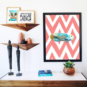 Catchii poster Vis Ikat- meerkleurig – 297×210 cm Catchii poster Vis Ikat- meerkleurig – 297×210 cm